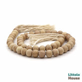 Wooden Beads Garland with Tassels Large | Natural Wood